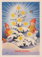 PAPÁ NOEL Feliz Año Navidad GNOMO Vintage Tarjeta Postal CPSM #PBM255.A - Santa Claus