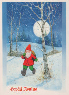 SANTA CLAUS Happy New Year Christmas GNOME Vintage Postcard CPSM #PBM079.A - Santa Claus