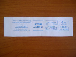 EMA Bleu Sur Fragment  HU 483086 ST GIBRIEN  Avec Illustration  ARACT - EMA (Printer Machine)