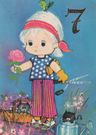 HAPPY BIRTHDAY 7 Year Old GIRL CHILDREN Vintage Postal CPSM #PBT826.A - Verjaardag