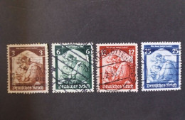 GERMANY ALLEMAGNE EMPIRE DEUTSCHES III REICH 1935 CENTENARIO DELLE FERROVIE TEDESCHE CAT. YVERT N.539/542 - Used Stamps