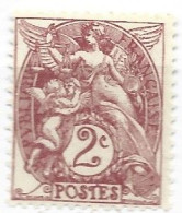 FRANCE N° 108 2C BRUN LILAS TYPE BLANC BRUN LILAS NEUF SANS CHARNIERE - Nuevos