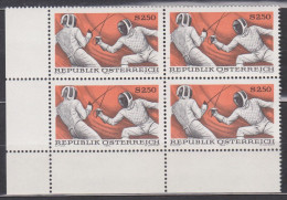 1974 , Mi 1456 ** (2) -  4er Block Postfrisch - Sport , Fechten - Unused Stamps
