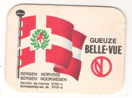 Ancien Sous Bock Gueuze Belle-Vue - Pavillon De Marine - Bergen Norvège - Bierdeckel