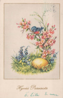 OSTERN FLOWERS EI Vintage Ansichtskarte Postkarte CPA #PKE165.A - Ostern