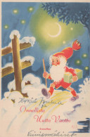 WEIHNACHTSMANN SANTA CLAUS Neujahr Weihnachten GNOME Vintage Ansichtskarte Postkarte CPSMPF #PKD809.A - Kerstman