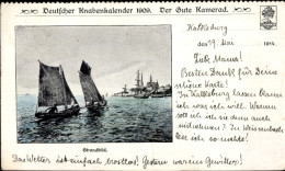 CPA Wien 23 Liesing Kalksburg, Deutscher Knabenkalender 1909, Strandbild, Segelboote - Sonstige & Ohne Zuordnung