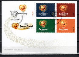 Portugal 2003 Football Soccer, UEFA European Championship Set Of 5 On FDC - UEFA European Championship