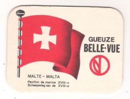 Ancien Sous Bock Gueuze Belle-Vue - Pavillon De Marine - Malte - Sous-bocks
