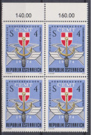 1974 , Mi 1457 ** (3) -  4er Block Postfrisch - Europäische Konferenz Der Verkehrsminister CEMT , Wien - Unused Stamps