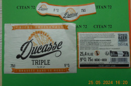 1  ETIQUETTE  De   BIERE    BRASSERIE   CASTELAIN  DUCASSE  TRIPLE   75 CL - Bière