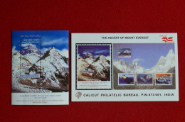 India SP Card Ascent Of Everest + Block MNH Himalaya Mountaineering Escalade Alpinisme Inde - Climbing