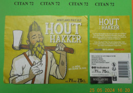 1  ETIQUETTE  De   BIERE    BRASSERIE    DES   3  MONTS  HOUT  HAKKER   59114  ST SYLVESTRE CAPPEL   75 CL - Cerveza