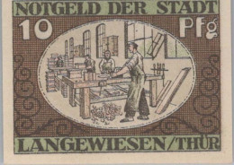 10 PFENNIG 1921 Stadt LANGEWIESEN Thuringia UNC DEUTSCHLAND Notgeld #PC020 - [11] Local Banknote Issues