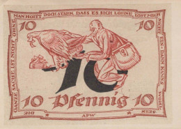 10 PFENNIG 1921 Stadt ARNSTADT Thuringia UNC DEUTSCHLAND Notgeld Banknote #PI492 - [11] Local Banknote Issues