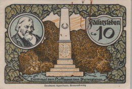 10 PFENNIG 1920 Stadt FALLERSLEBEN Hanover UNC DEUTSCHLAND Notgeld #PC322 - [11] Local Banknote Issues