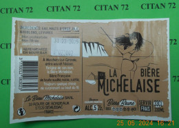 1  ETIQUETTE  De   BIERE    BRASSERIE    LA BIERE MICHELAISE  BRUNE  17120  SEMUSSAC  33 CL - Bière