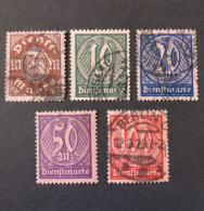 GERMANY ALLEMAGNE EMPIRE 1922 DEUTSCHES REICH SERVICE EMISSIONE SENZA NUMERO 21 CAT. YVERT N.29/36 - Dienstmarken