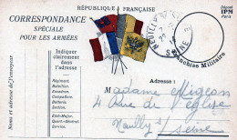 CP- Correspondance Spéciale Pour Les Armées  - 4 Drapeaux - - WW I