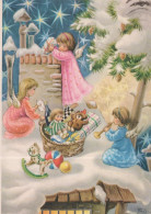 ANGELO Buon Anno Natale Vintage Cartolina CPSM #PAG991.IT - Anges