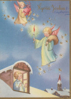 ANGELO Buon Anno Natale Vintage Cartolina CPSM #PAH115.IT - Anges