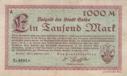 1000 MARK 1925 Stadt GOTHA Thuringia DEUTSCHLAND Notgeld Papiergeld Banknote #PK857 - [11] Local Banknote Issues
