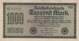 1000 MARK 1922 Stadt BERLIN DEUTSCHLAND Papiergeld Banknote #PL384 - Lokale Ausgaben