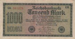 1000 MARK 1922 Stadt BERLIN DEUTSCHLAND Papiergeld Banknote #PL030 - Lokale Ausgaben