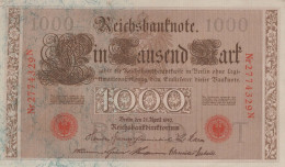 1000 MARK 1910 DEUTSCHLAND Papiergeld Banknote #PL338 - [11] Lokale Uitgaven