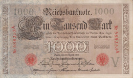 1000 MARK 1910 DEUTSCHLAND Papiergeld Banknote #PL305 - [11] Lokale Uitgaven