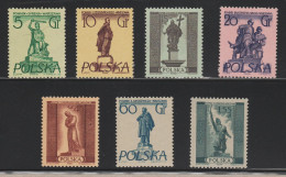 POLOGNE 1955 Monuments YT 802 à 805 Et 807 à 809 ** - Unused Stamps