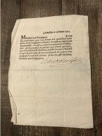 Lettre De Rappel Du Duc De Montfort Pour Un Cavalier Des Chevaux Légers Du Roi 1704 Signé - Documents Historiques