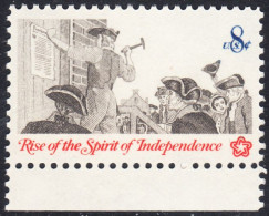 !a! USA Sc# 1477 MNH SINGLE W/ Bottom Margin - Posting A Broadside - Unused Stamps