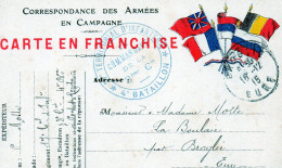 CP- Correspondance Des Armées En Campagne  -5 Drapeaux - - WW I