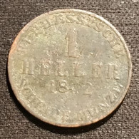 ALLEMAGNE - GERMANY - HESSE - 1 HELLER 1852 ? 1862 ? - 360 EINEN THALER - KURHESSISCHE - KM 613 - Kleine Munten & Andere Onderverdelingen