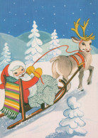 PAPÁ NOEL NAVIDAD Fiesta Vintage Tarjeta Postal CPSM #PAJ924.ES - Santa Claus