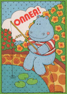 NILPFERD Tier Vintage Ansichtskarte Postkarte CPSM #PBS774.DE - Flusspferde