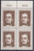 1974 , Mi 1462 ** (8) -  4er Block Postfrisch - Tagung Der Vereinigung Deutschsprachiger Dermatologen , Graz - Unused Stamps
