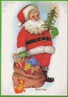 PÈRE NOËL NOËL Fêtes Voeux Vintage Carte Postale CPSM #PAJ648.FR - Santa Claus