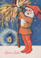 PAPÁ NOEL Feliz Año Navidad Vintage Tarjeta Postal CPSM #PBL287.ES - Santa Claus