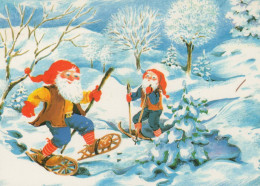 PAPÁ NOEL Feliz Año Navidad Vintage Tarjeta Postal CPSM #PBB309.ES - Santa Claus