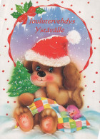 Happy New Year Christmas DOG Vintage Postcard CPSM #PAW594.GB - New Year