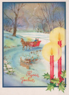 Happy New Year Christmas HORSE Vintage Postcard CPSM #PAY294.GB - New Year