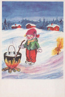 Happy New Year Christmas CHILDREN Vintage Postcard CPSM #PAW727.GB - New Year