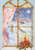 Happy New Year Christmas CANDLE Vintage Postcard CPSM #PAW343.GB - New Year