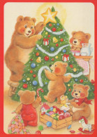 Happy New Year Christmas TEDDY BEAR Vintage Postcard CPSM #PAU654.GB - Neujahr