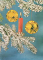 Happy New Year Christmas CANDLE Vintage Postcard CPSM #PAV495.GB - New Year