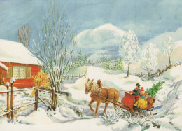 Happy New Year Christmas Horse Vintage Postcard CPSM #PAS934.GB - New Year