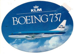 Sticker KLM Boeing 737 Vliegtuig Airplane Avion  14cm - Andere & Zonder Classificatie