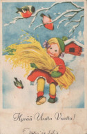 Bonne Année Noël ENFANTS Vintage Carte Postale CPSMPF #PKD339.FR - Neujahr